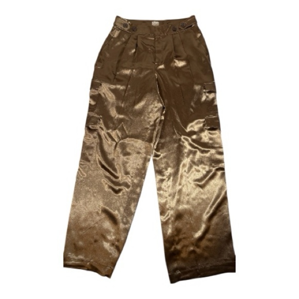 A New Day Gold Cargo Pant Size 6 Futuristic Cybercore Bohochic Holiday Cosplay